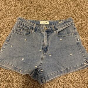 PacSun Light Blue Jean Shorts with White Accents